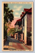 St Augustine FL-Florida, Old Aviles Street, Advertisement, Vintage Postcard picture