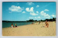 Traverse City MI-Michigan, Clinch Park Beach, Public Beach Vintage Postcard picture