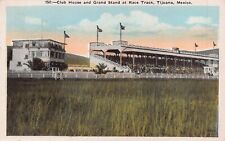 TIJUANA MEXICO~CLUB HOUSE GRAND STAND  AT HORSE RACE TRACK~1928  POSTCARD picture