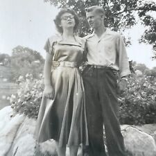 I1 Photograph 1950's Attractive Young Couple Beautiful Woman Handsome Man  picture