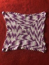 Vintage Handmade Crochet Doily Purple White 15