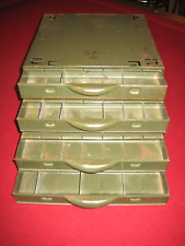 Vintage Equipto 4 Drawer Metal File Box Cabinet Parts / Dividers, Aurora ILL USA picture