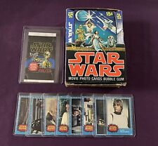 1977 Topps Star Wars Series 1 Cards 1-8 + Display Box + Wrapper *All Rookies* 🔥 picture