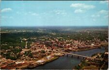 Bangor ME-Maine, Aerial View Town Area, Vintage Postcard picture