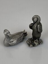 Hudson Pewter Noah's Ark Collection Male & Female Ducks Retired #7475, #7476 picture