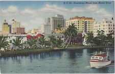 Miami Florida Downtown from Miami River Boat Unposted  Postcard picture