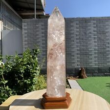 8.8 lb Large Natural Haemoid Clear Quartz Tower Obelisk Point Crystal Healing picture