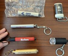 Keyring LOT of 6 FLASHLIGHT NONWORKING Bullet Style Tube & advertising Keychains picture