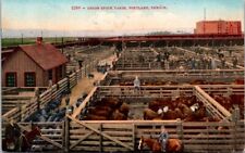 Portland OR Union Stock Yards Horse Rider Fence Sitter Mitchell Pub postcard P30 picture