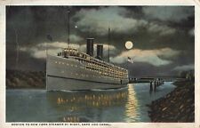 Boston to New York Steamer at Night Cape Cod Canal Massachusetts Full Moon 1921 picture