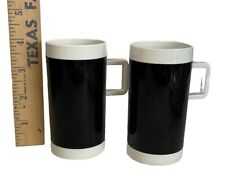 Vtg Braniff Intl Airlines Demitasse Espresso 4 Oz Cup Mug Black White Lot Of 2 picture