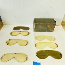 WWII M-1944 LOT OF 7 ORIGINAL GOGGLE INSERTS ONLY W/Box GREEN CLEAR picture