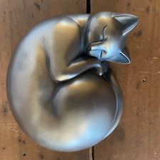 Vintage Veronese 2001 Sleeping Brass Cat Figurine picture