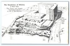 c1940's The Broadview Of Wichita Motor Hotel Sketch Wichita Kansas KS Postcard picture