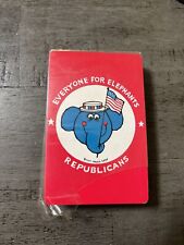 VINTAGE 1971 EVERYONE FOR ELEPHANTS REPUBLICANS PLAYING CARDS RED picture