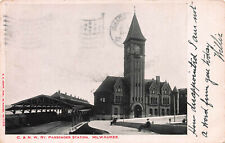 C. & N. W. Railway, Train Station, Milwaukee, WI, Early Postcard, Used in 1905 picture