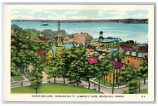 c1910's Downtown View Overlooking St. Lawrence River Brockville Canada Postcard picture