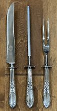 Royal Brand 3 Pc Cutlery Carving Set Silverplate & Stainless Sheffield England picture