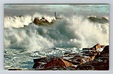 Cape Ann MA-Massachusetts, Huge Crashing Waves, Rockport, Vintage Postcard picture