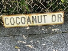 RARE VINTAGE “COCOANUT DR” BIG ISLAND HAWAII PORCELAIN OCEAN VIEW STREET SIGN picture