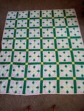 Vintage Handmade Quilt Light Weight 76”x88” Hand Sewn & Machine Sewn Flowers  picture