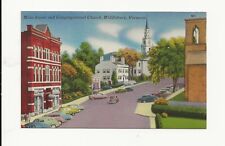 Vintage Postcard **  MAIN ST. & CONGREGATIONAL CHURCH * MIDDLEBURY VERMONT * VT picture