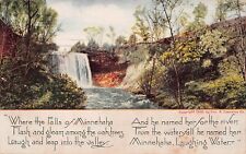 Minneapolis MN Minnesota Minnehaha Falls Park Song of Hiawatha Vtg Postcard A7 picture