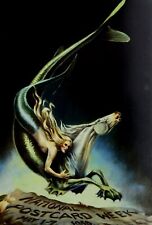 Mermaid Riding Seahorse NPCW 1988 Chrome Postcard  Not Posted picture