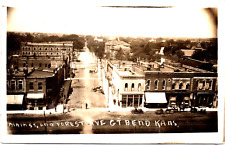RPPC Photo Postcard  1908  Great Bend Kansas Main Street Forest Moses Mercantile picture