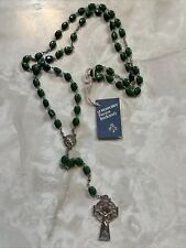 Vintage Irish Catholic Rosary Handmade in Ireland Celtic Clover Shamrocks VTG picture