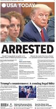 TRUMP ARRESTED HISTORICAL COVER HEADLINE USA TODAY *HARD COPY* NEWSPAPER 4/5/23 picture