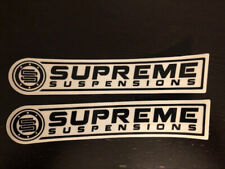 SUPREME SUSPENSIONS WINDOW CLEAR BLACK 2PC Sticker Decal SET RACING OEM picture