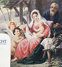 Antique 1899 Christmas Night Jerusalem Bethlehem Cancel Postcard Jesus Mary picture