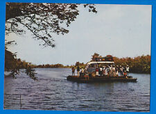 Africa, Madagascar, Renault Goelette car VW van combi on a raft, old postcard picture