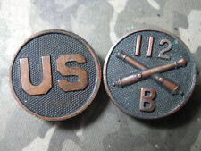 WWI US Collar Disks 112th Field Artillery 29th Division Insignia picture