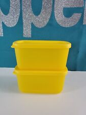 Tupperware Basic Bright Mini Rectangular Snack container Set of 2 Sunburst New picture