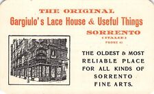 THE ORIGINAL Gargiulo's Lace House & Useful Things Sorrento Italy Adv Card c1930 picture