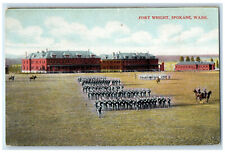 c1910 Fort Wright Spokane Washington Army Formation Unposted Postcard picture