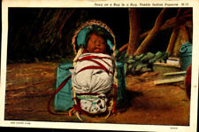 Snug as a Bug in a Rug, Pueblo Indian Papoose - Native American - Linen Postcard picture