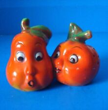 Vintage 1950s Anthropomorphic Apple Pear Salt Pepper Shakers picture