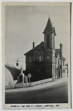 Memorial and Public Library Uxbridge Ontario RPPC Real Photo Vintage Postcard picture