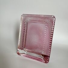 Vintage Rectangular Pink Heavy Glass Frame - picture