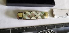 SCHRADE CLASSIC RARE UNCLE HENRY KNIFE MONEY CLIP TOOL ABALONE PEARL CRISS CROSS picture