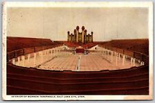 Vtg Salt Lake City Utah UT Interior of Mormon Tabernacle 1920s Old View Postcard picture