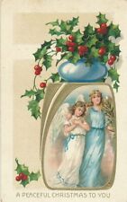 CHRISTMAS - Two Angels A Peaceful Christmas To You - 1909 picture