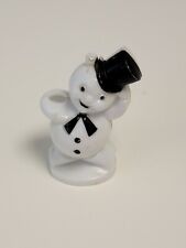 Vintage Rosbro Hard Plastic Snowman w/Hat  3.25” Christmas Decor Kitsch 1950's picture