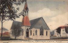 Hand Colored Postcard Methodist Church in Central Lake, Michigan~122512 picture