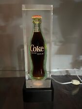 Vintage Coca Cola 6 1/2 Oz Unopened Bottle Incased Lucite Acrylic Lamp Light picture