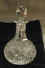c.1910 J. Hoare & Co. Cut Crystal Perfume Cologne Bottle Faceted Stopper 4 1/2