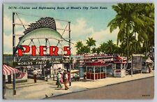 Postcard Charter And Sight Seeing Boats At Miami's Yacht Basin Florida D2 picture